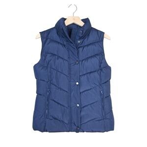 GAP Winter Warmth Outdoor Edition Womens S Navy Dot Quilted Puffer Vest